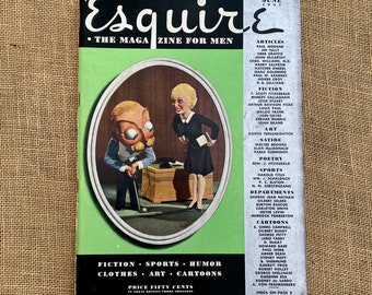 Vintage Esquire Men's Magazine June 1937 George Petty Pinup Inside