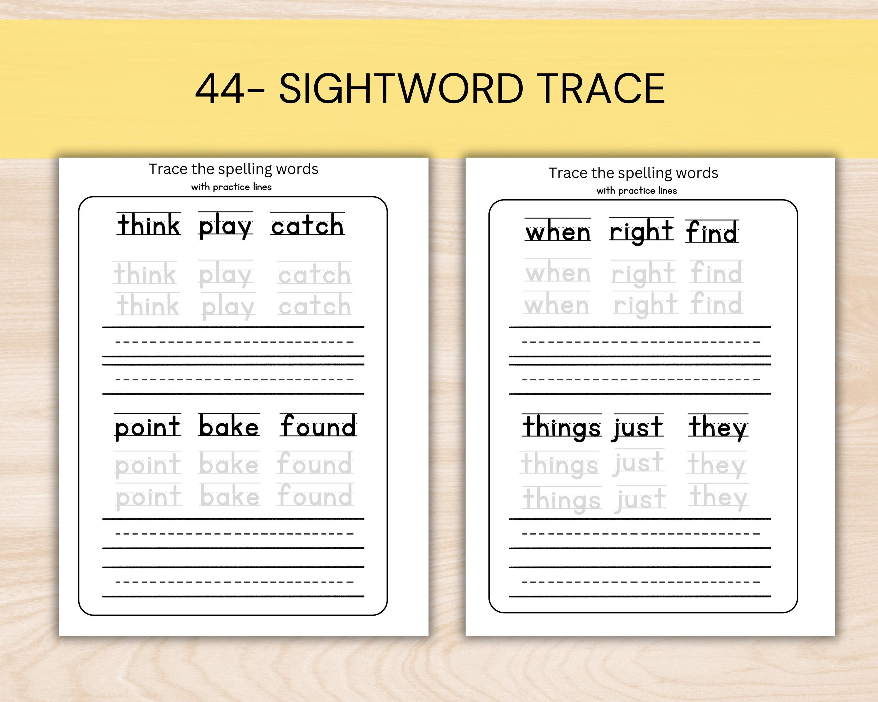 2nd Grade Sight Word Worksheet: Handwriting & Spelling (PDF) - Etsy