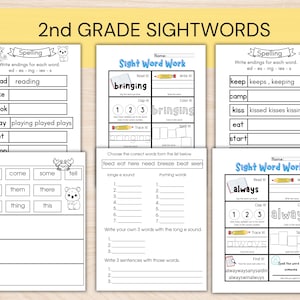 Second Grade Sight Words Spelling Worksheet Trace and Write First Grade ...