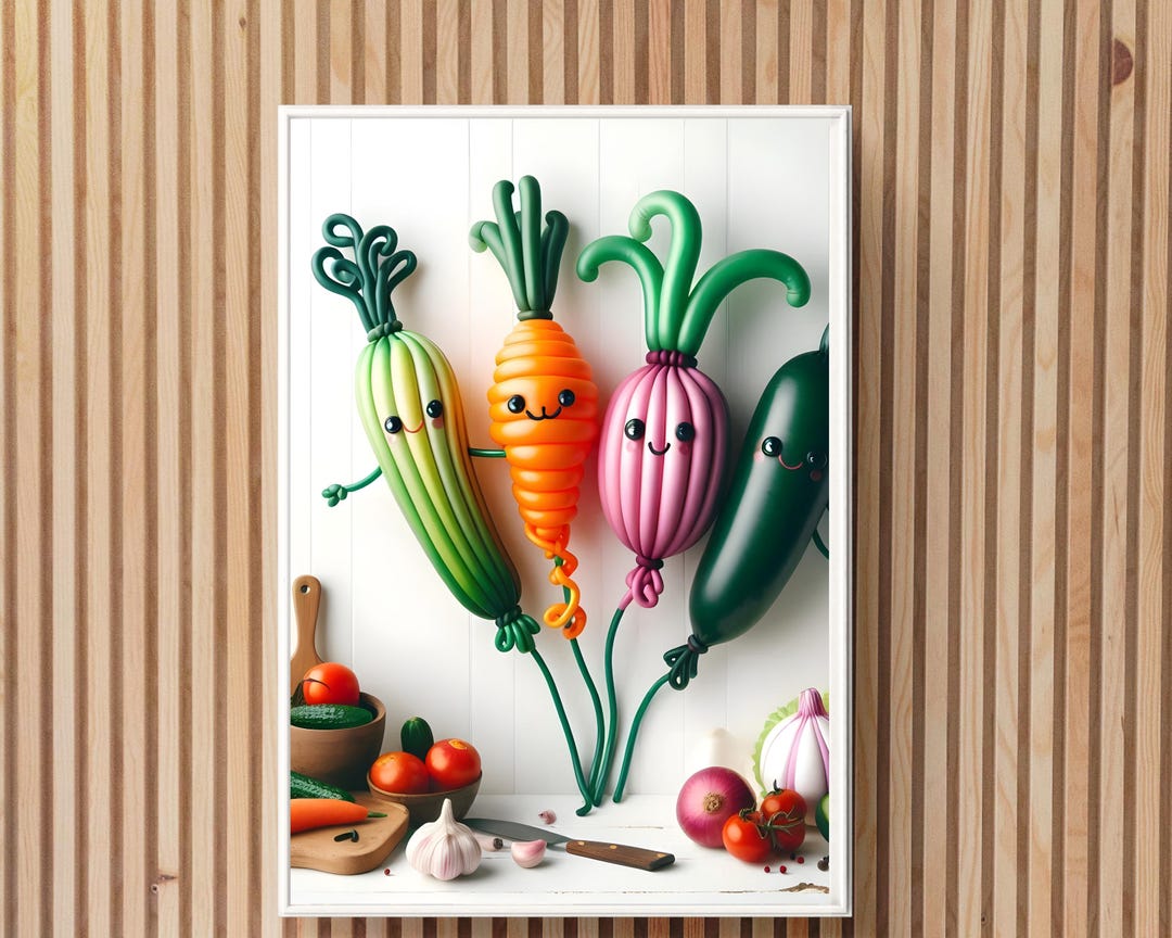 rustic vegetable kitchen prints | 3-piece wall art |... Kitchen Wall Art or Living Room | Vegetable Print Kitchen Decor ...