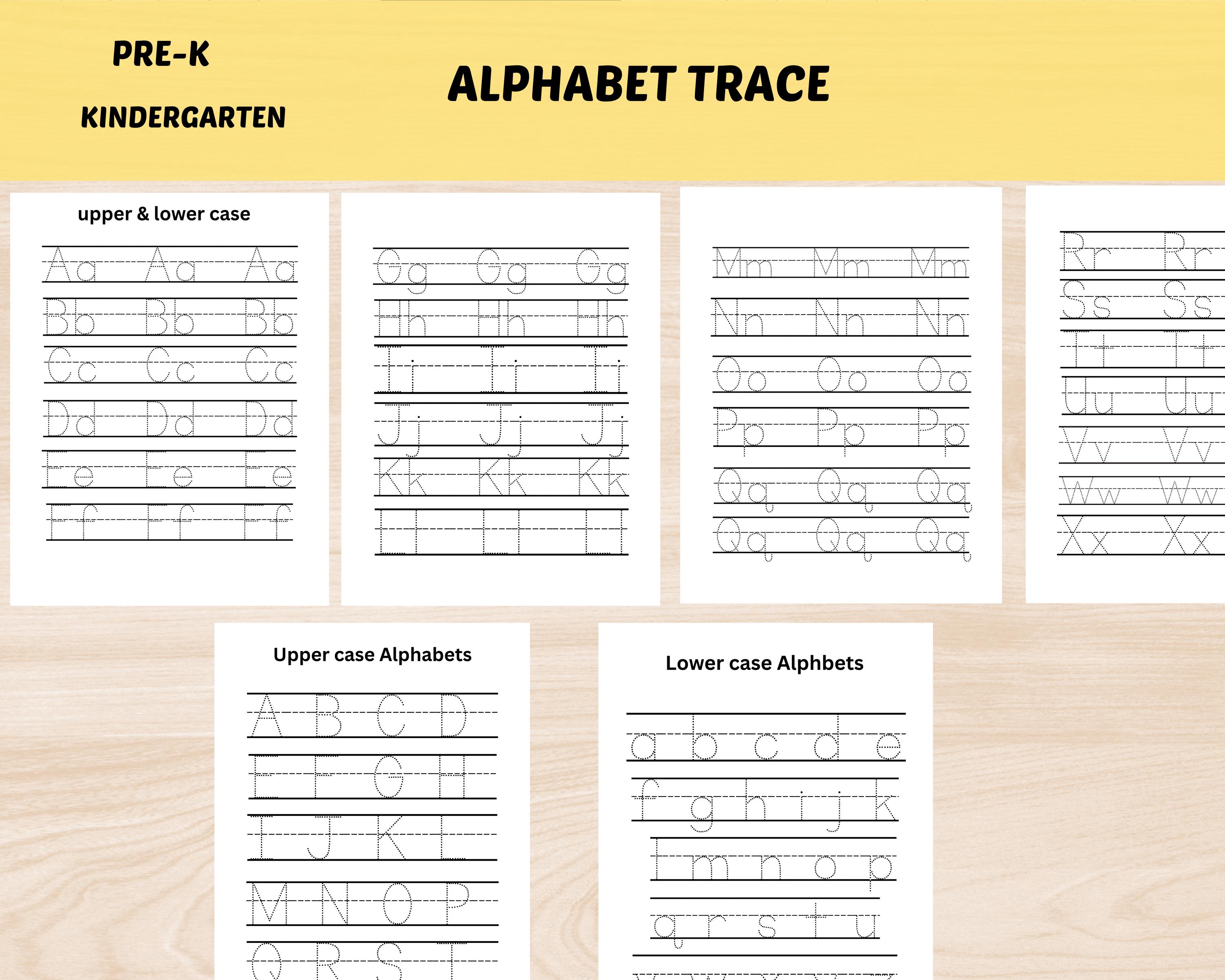 Kindergarten Alphabet Tracing Worksheet for Preschool Activity ...