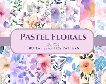 Vibrant Floral Seamless Pattern Set – Tileable Fabric Backgrounds (Digital Download)