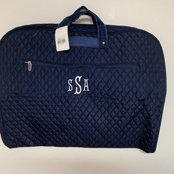 Personalized Quilted Garment Bag Dance Ballet Cheer Pageant Navy Solid