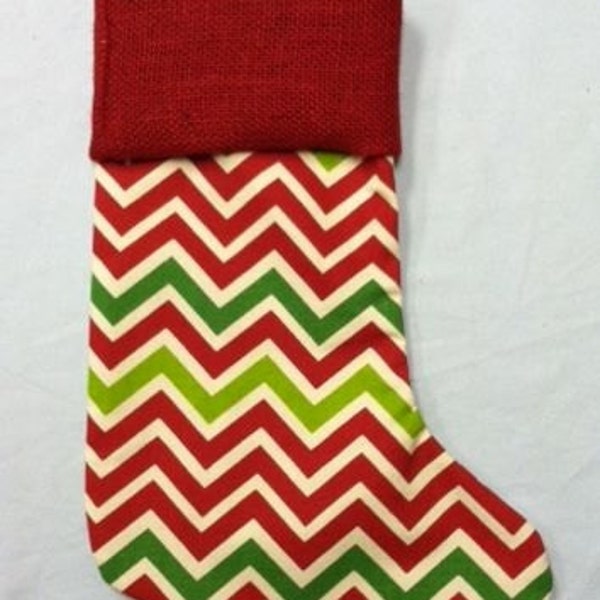 Personalized Chevron Christmas Stocking