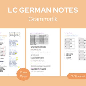 Leining Cert Deutsche Grammatik Notizen