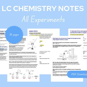 Leaving Cert Chemistry Experiments Notes