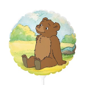 Round and Heart-Shaped Balloon with Cute Bear Design, Birthday Party Decor, Kids&#39; Celebration, Baby Shower Decoration, Whimsical Gift