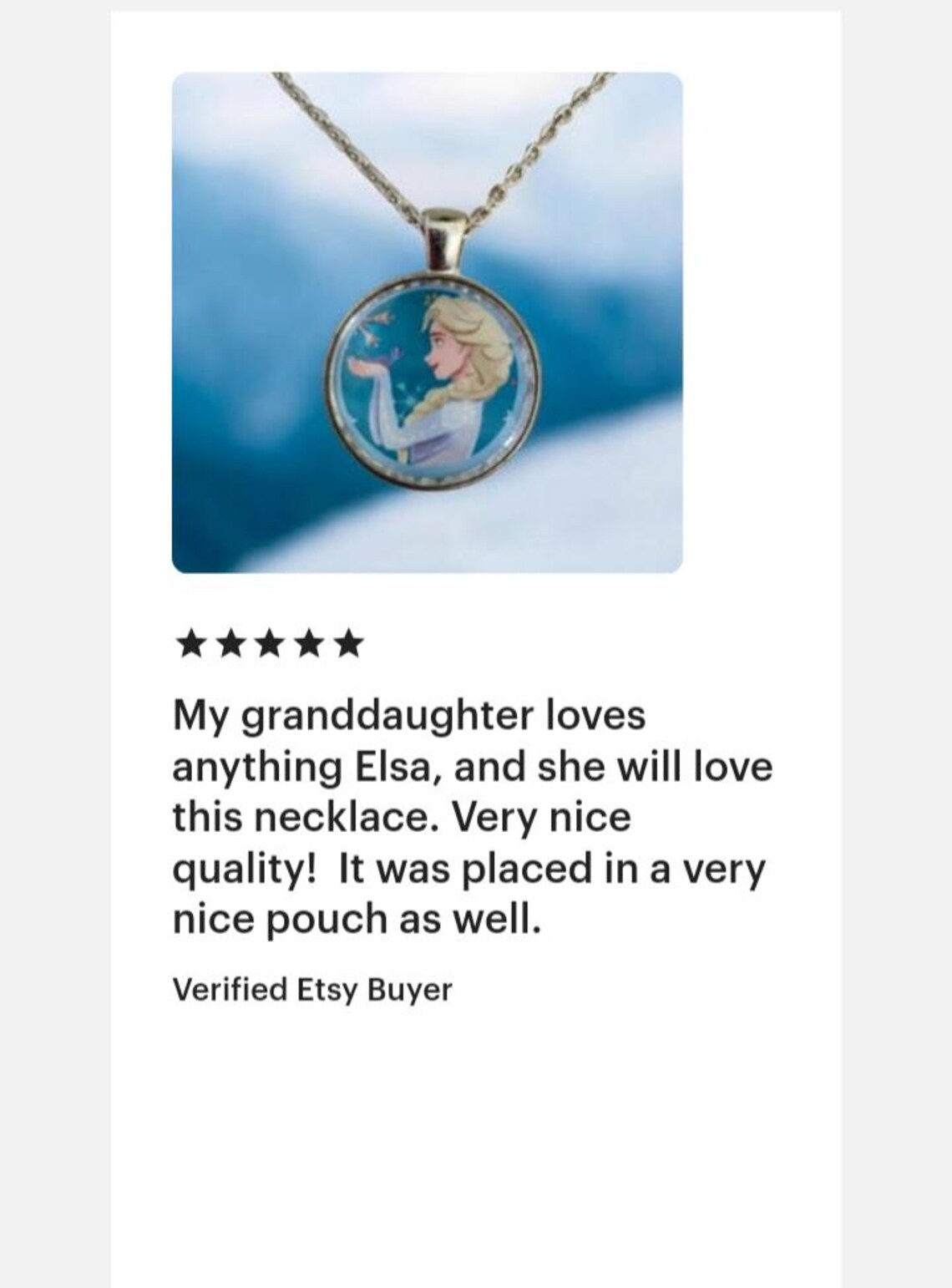 Princess Elsa Necklace, Glass Cabochon on Frozen Character Jewelry Gift ...