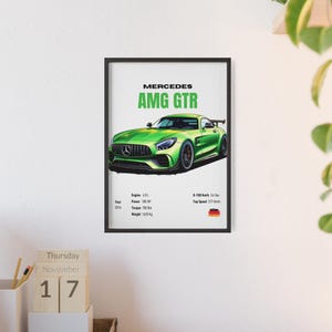 Mercedes C63 AMG | Printed Poster (A5-A2) | Digitally Hand Drawn Automotive Artwork