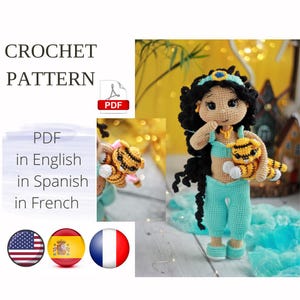 Prinzessin Amigurumi Doll Häkelanleitung PDF Englisch, Spanisch Amigurumi Handmade