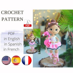 Doll Ballerina amigurumi pattern doll crochet PDF English Spanish French Handmade