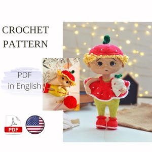 Doll bee Crochet pattern PDF English Amigurumi