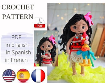 Princess Amigurumi Doll Crochet Pattern PDF English French Spanish Amigurumi Handmade