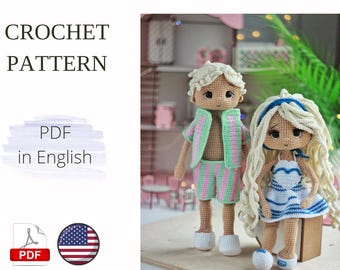 Amigurumi Puppe Häkelanleitung, Handarbeit Mädchen & Junge (PDF-Muster)
