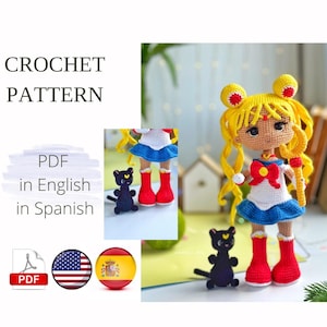 Anime doll Amigurumi Doll Crochet Pattern PDF English, Spanish Amigurumi Handmade