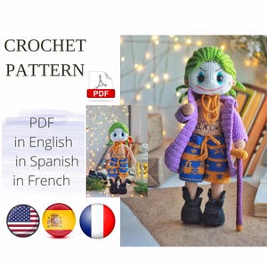 Crochet PATTERN pdf Amigurumi Crochet Superhero English French Spanish