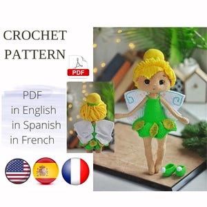 Fairy Tink Princess Amigurumi Doll Crochet Pattern PDF English Spanish Amigurumi Handmade