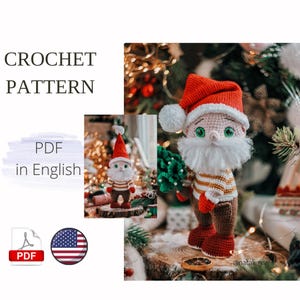 Gnome crochet pattern christmas PDF Doll English Amigurumi toy Handmade
