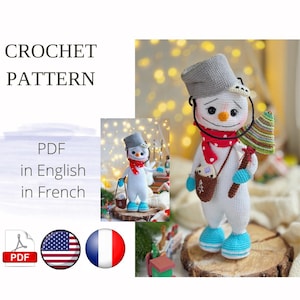 Snowman Crochet PATTERN PDF Amigurumi The christmas thief English French Crochet Amigurumi Christmas / Crochet Christmas