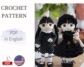 Amigurumi Crochet Doll Pattern, Dress Variations (PDF)