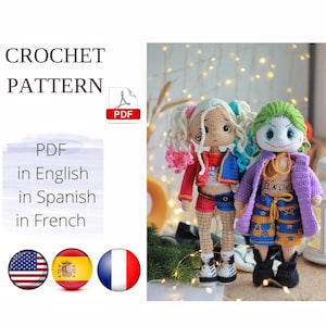Set 2in1 Crochet PATTERN pdf Amigurumi Supervillainess / Crochet Superhero