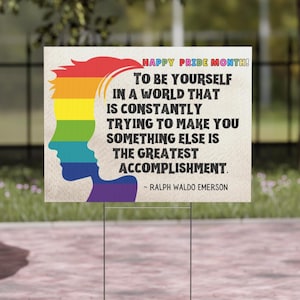 Pride Month Yard Sign: Rainbow LGBTQ Rights Lawn Decor