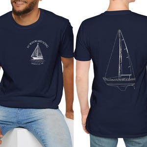 Custom boat shirt, unisex sailboat tshirt, gift for boat owner, boat captain crew gift, nautical tshirt personalized gift for sailor, boater