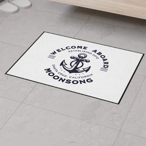 Nautical Boat Floor Mat, Custom Dock Mat, Heavy Duty Mat for Boaters, Personalized Marine Rug, yacht boarding mat
