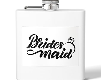 Frasco de dama de honor, regalo de acero inoxidable para fiesta nupcial, recuerdo de boda de 6 oz
