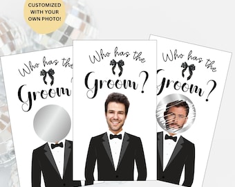Printed Who has the Groom, Scratch off game, Bridal Shower Games, Bridal Shower Scratch Off, Bachelorette Games, Personalized Celebrity Game