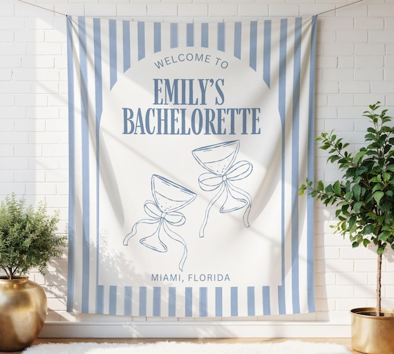 Custom Bachelorette Party Banner Decor, Bachelorette Weekend Wall Tapestry, Welcome Beach Sign, Coastal Bach Party, Party Wall Backdrop
