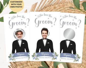 ¿Quién tiene al novio? Rasca y gana con tarjetas, juego de rasca y gana, actividad para despedida de soltera, juego personalizado para despedida de soltera, juego de cartas de famosos