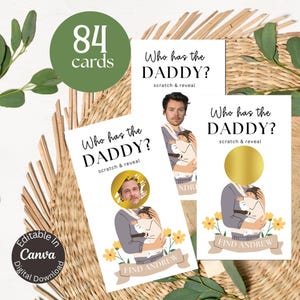 Who Has The Daddy Baby Shower Game Template, Scratch Off Game, Baby Shower Game, Find The Dad, Celebrity Scratch Off, Baby Daddy Scratch Off