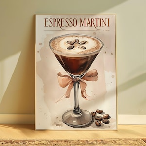 Espresso Martini Digital Art, Cocktail Martini Download, Martini Wall Decor, Alcohol Art Print, Cocktail Poster, Art Print Digital Download