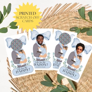 Blue Bow Who Has The Daddy Baby Shower Game, Printed Scratch Off Game, Baby Shower Game, Scratch Off, Who Has Baby Daddy Game, Coquette Bow