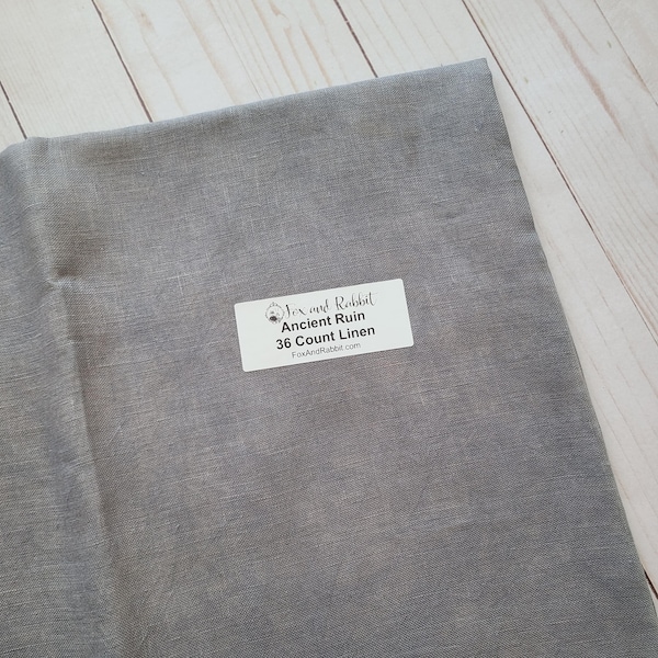 Fox and Rabbit Hand Dyed linen Ancient Ruin 36 count linen Fat Quarter