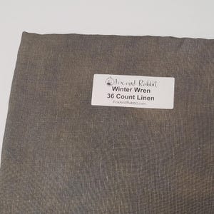 Fox and Rabbit Hand Dyed linen Winter Wren 36 count linen Fat Quarter