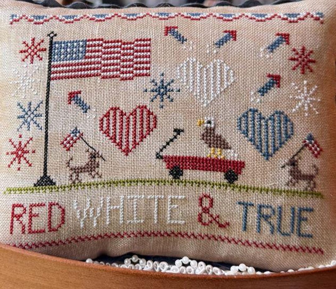 Red White & True Paper Cross Stitch Chart – Patriotic Americana Design ...