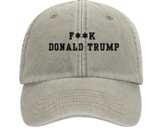 Bestickte F**k Donald Trump Cap: Vintage Washed Cotton, Anti-Autoritäres Statement