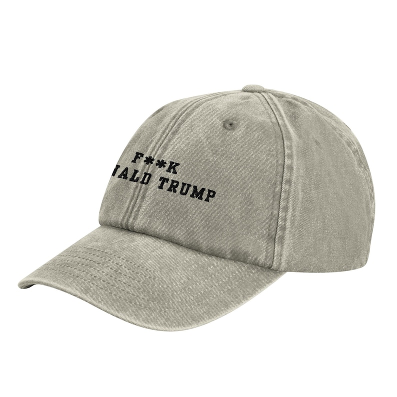 Embroidered F**k Donald Trump Cap: Vintage Washed Cotton, Anti-Authoritarian Statement image 4