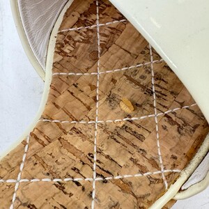 CHANEL Cream Patent Leather Cork Mule Wedge image 10