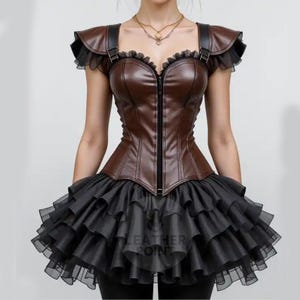 Brown Leather Corset Dress