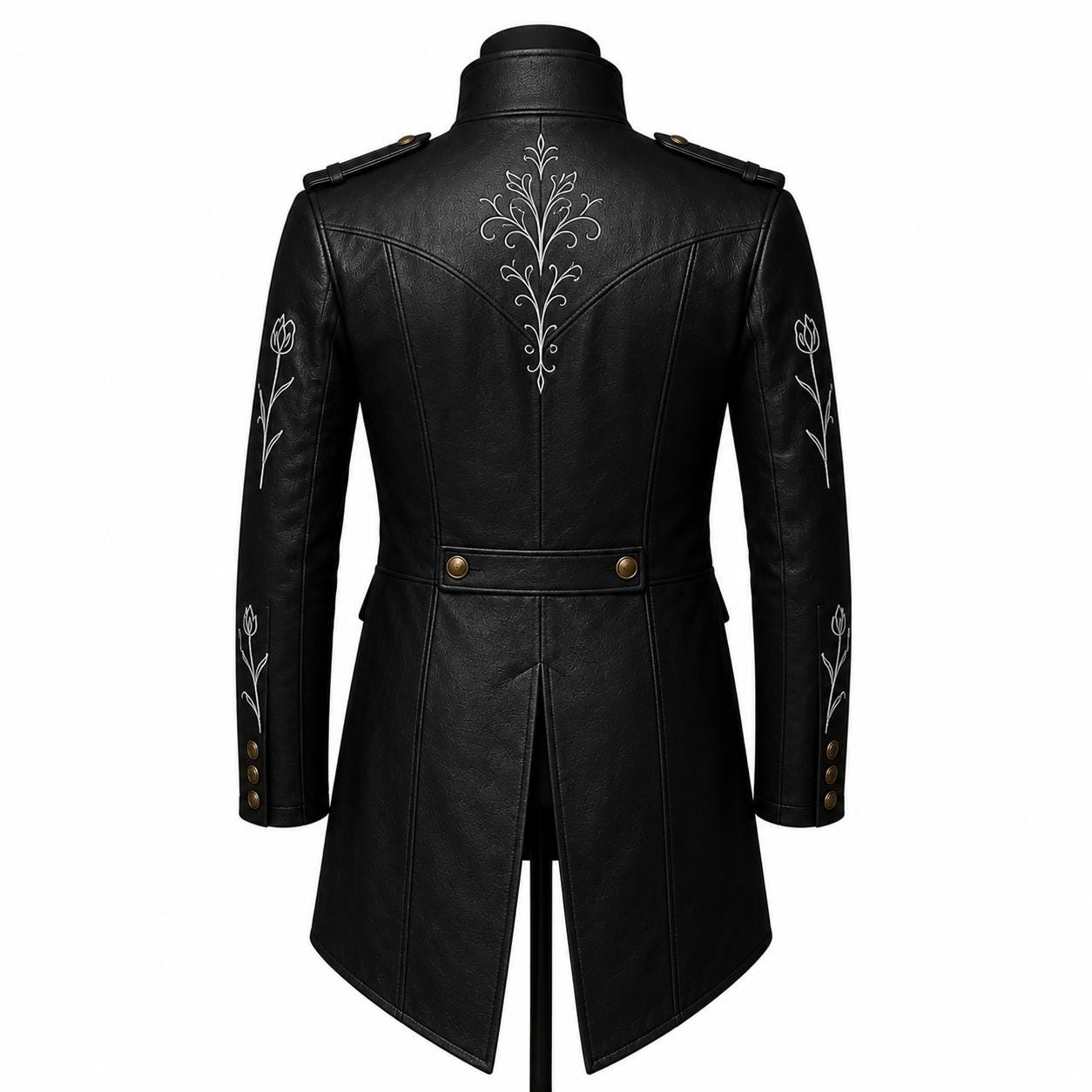 ジャケット・アウター archive leather switching tailcoat goth Victorian Gothic Black Leather Trench Coat for Men – Steampunk