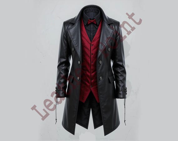 Casaco masculino estilo steampunk vampiro, sobretudo gótico em