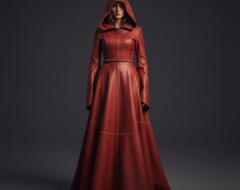 open lace back dress Vireous Red PU Leather Belted Women's Maxi Dress – Vireous.Shop main image 1