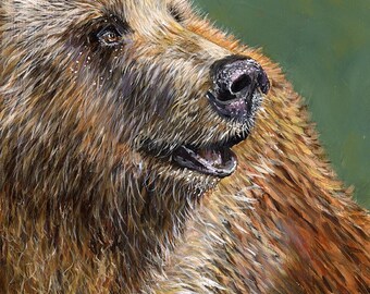 Momma Bear - Canvas Print of Original Acrylic Bear Painting