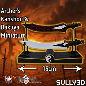 Archer's Kanshou & Bakuya Miniature Model Set | Fate Stay/Night, Painted or Raw Print