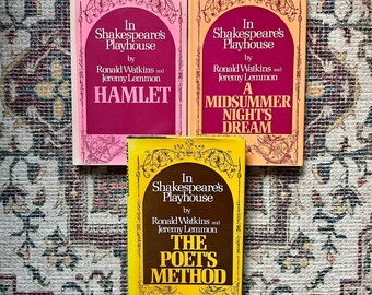 In Shakespeare's Playhouse by Watkins & Lemmon, 3-Volume Set, Shakespeare Plays, First Edition Out-of-Print
