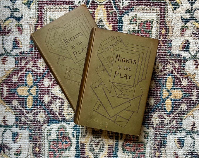 Vintage 1880s English Theatre Book Set: Nights at the Play, Dutton Cook
