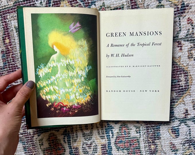 Vintage 'Green Mansions' Book: 1944 Random House Hardcover, Illustrated